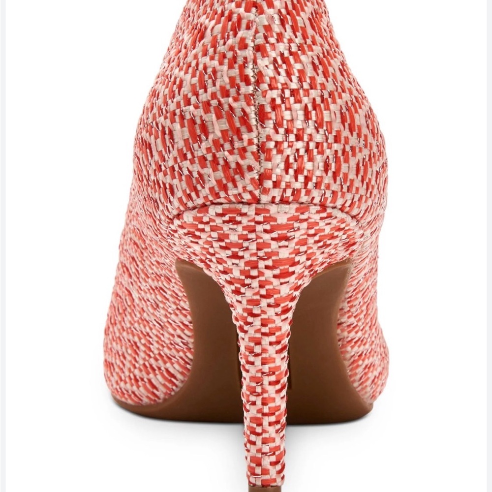 Alfani Coral and White Woven Pointed Stiletto Heel